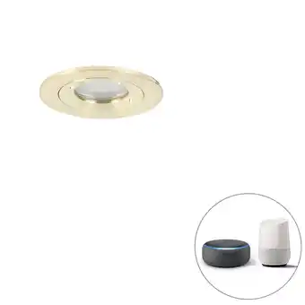 Lampenlicht.nl Smart inbouwspot goud rond ip44 incl. wifi gu10 - xena aanbieding