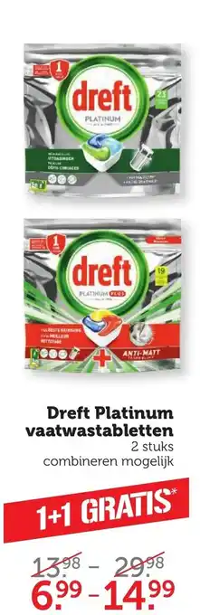 Coop Dreft platinum vaatwastablletten aanbieding