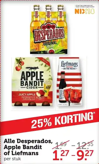 Coop Alle desperados, apple bandit of liefmans aanbieding