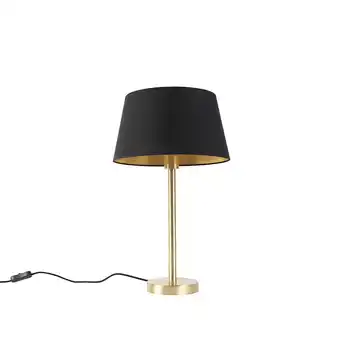 Lampenlicht.nl Klassieke tafellamp messing met zwarte kap 32 cm - simplo aanbieding