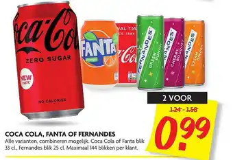 Dekamarkt Coca Cola, Fanta Of Fernandes aanbieding