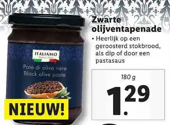 Lidl Italiamo Zwarte Olijventapenade aanbieding