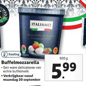 Lidl Italiamo Buffelmozzarella aanbieding