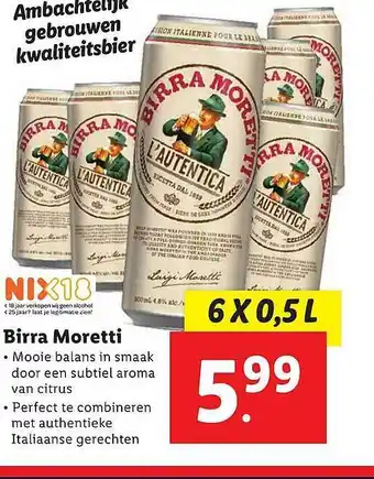 Lidl Birra Moretti aanbieding