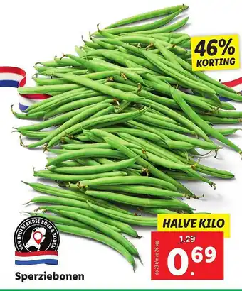 Lidl Sperziebonen 46% Korting aanbieding