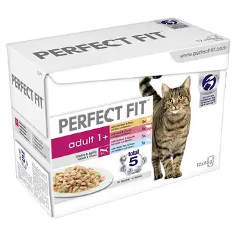 Zooplus 96x85g perfect fit adult 1+ mixpack natvoer katten aanbieding