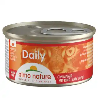 Zooplus 24x85g hapje met rund almo nature daily menu kattenvoer aanbieding