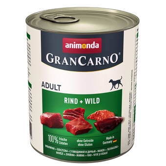 Zooplus 12x800g original adult adult: rund & wild animonda grancarno hondenvoer aanbieding