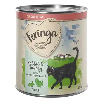 Zooplus 12x800g menu duo-soorten konijn & kalkoen feringa kattenvoer aanbieding
