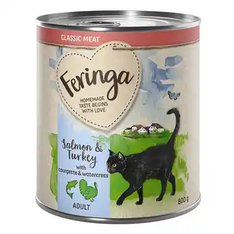 Zooplus 24x800g zalm & kalkoen classic meat menü feringa kattenvoer nat aanbieding