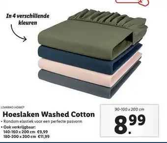 Lidl Livarno Home® Hoeslaken Washed Cotton aanbieding