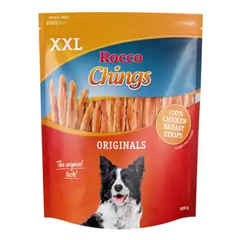 Zooplus 2x900g kipfilet in reepjes rocco chings xxl hondensnacks aanbieding