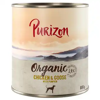 Zooplus Voordeelpakket purizon organic 24 x 800 g - kip en gans met pompoen aanbieding