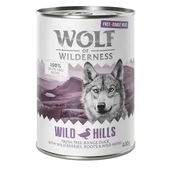 Zooplus 12x400g wild hills scharreleend wolf of wilderness hondenvoer nat aanbieding