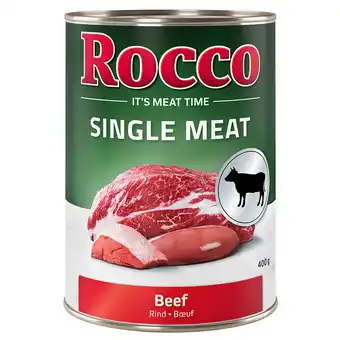 Zooplus Voordeelpakket rocco single meat 24 x 400 g - rund aanbieding