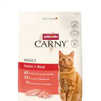 Zooplus 2x10kg animonda carny adult huhn + rind katzenfutter trocken aanbieding