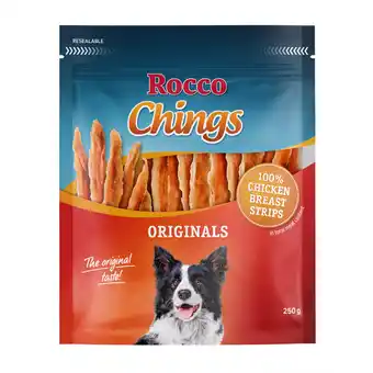 Zooplus 4x250g chings kipfilet in repen voorraadpak rocco hondensnacks aanbieding