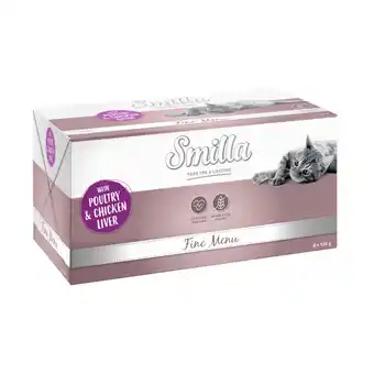 Zooplus 24x100g gevogelte & kippenlever smilla fine menu kattenvoer nat aanbieding