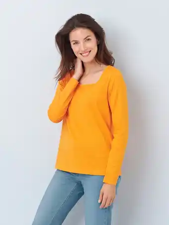 Klingel Shirt met carréhals dress in oranje aanbieding