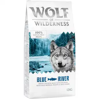 Zooplus 2x12kg blue river zalm wolf of wilderness hondenvoer aanbieding