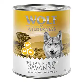 Zooplus Voordeelpakket wolf of wilderness 24 x 800 g - the taste of the savanna aanbieding