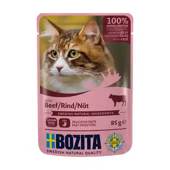 Zooplus 12x85g stukjes in gelei pouch rund bozita kattenvoer aanbieding