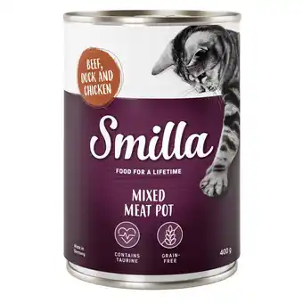 Zooplus 24x400g multivleespotje rund, eend en kip smilla kattenvoer aanbieding