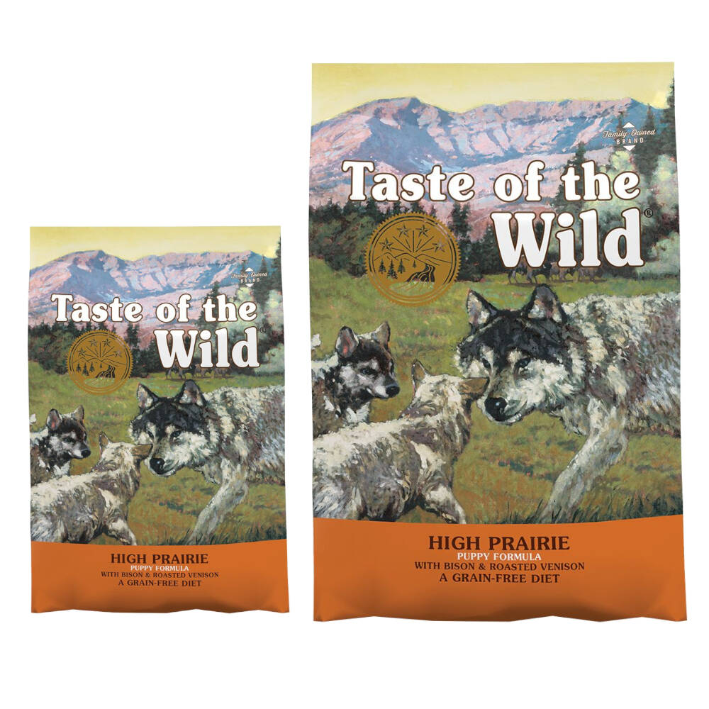 12,2kg +2kg gratis! high prairie puppy taste of the wild