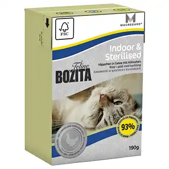 Zooplus 1x190g feline speciaal indoor & sterilised bozita kattenvoer aanbieding