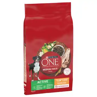 Zooplus 25% korting! 7kg medium/maxi active kip purina one hondenvoer aanbieding