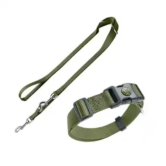 Zooplus Hunter halsband london + hondenlijn london olijfgroen - vario plus maat l + lijn 200cm/15mm hond aanbieding