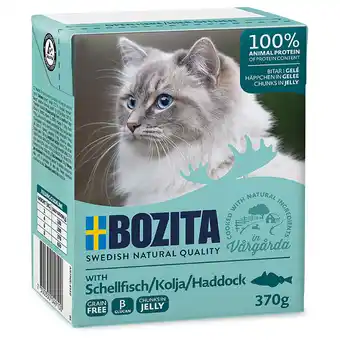 Zooplus 6x370g stukjes in gelei met schelvis bozita kattenvoer aanbieding