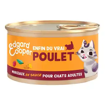 Zooplus 6x85g edgard & cooper adult kipbrokjes in graanvrije sauce - kattenvoer aanbieding