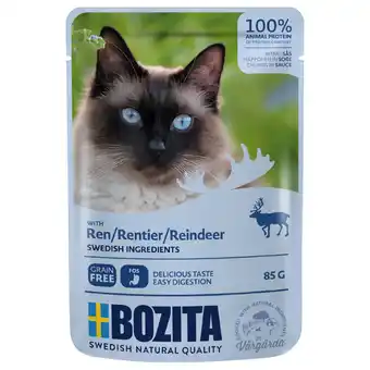 Zooplus 12x85g stukjes in saus pouch rendier bozita kattenvoer aanbieding