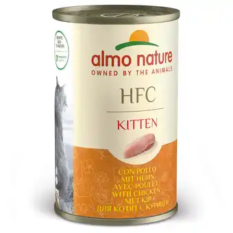 Zooplus 6 x 140 g almo nature hfc kattenvoer - kitten kip aanbieding