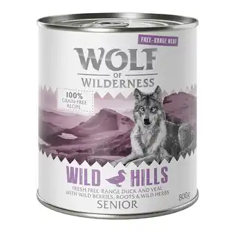 Zooplus 12x800g senior wild hills scharreleend & scharrelkalf wolf of wilderness hondenvoer nat aanbieding