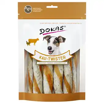 Zooplus 200g kauw-twister runderhuid, pens & kippenborst dokas hondensnacks aanbieding