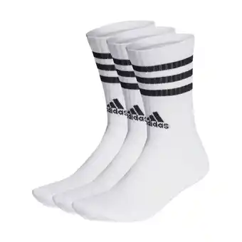 Plutosport Adidas 3-stripes cushioned sportswear crew sokken (3-pack) aanbieding