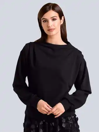 Klingel Sweatshirt met plooitjes alba moda zwart aanbieding