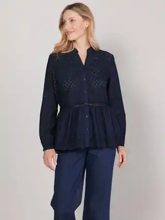 Klingel Blouse met opengewerkt bloemenborduursel komplimente marine aanbieding