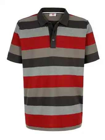 Klingel Poloshirt met strepen roger kent olijf/rood aanbieding