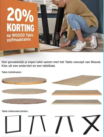 GAMMA Woood Tablo zelfmaaktafels aanbieding