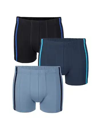 Klingel Boxershorts per 3 stuks met sierrand g gregory 1x marine, 1x lichtblauw, 1x zwart aanbieding