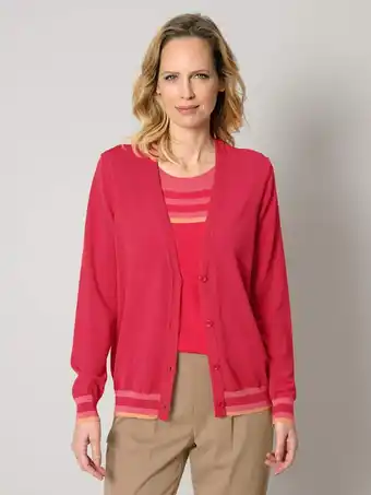 Klingel Cardigan met strepen in harmonieuze kleuren mona rood/koraal aanbieding