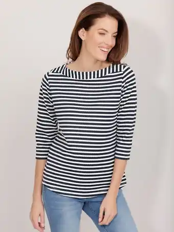 Klingel Sweatshirt met gestructureerde strepen dress in marine/wit aanbieding