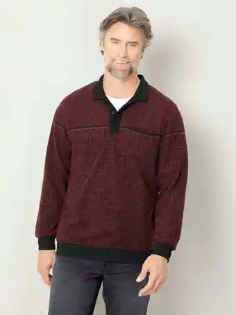 Klingel Sweatshirt met opvallend jacquardpatroon roger kent bordeaux/zwart aanbieding