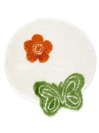 Klingel Badmat rond butterfly webschatz crème/groen aanbieding