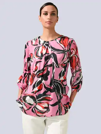 Klingel Blouse met bloemendessin rondom alba moda roze aanbieding