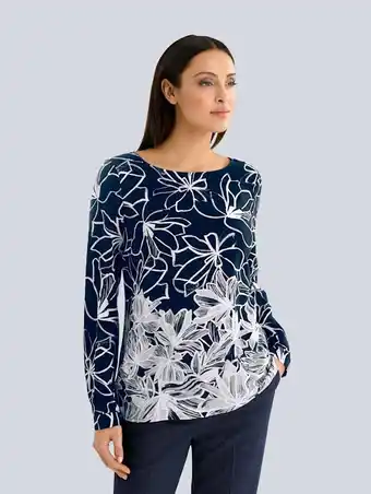 Klingel Blouse met bloemenprint alba moda marine/wit aanbieding