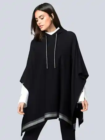 Klingel Poncho met capuchon alba moda antraciet/zwart aanbieding